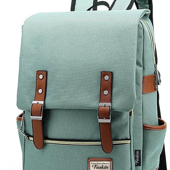 Faskin Handbags - Faskin Men's/Womens Stylish Green and Tan Backpack